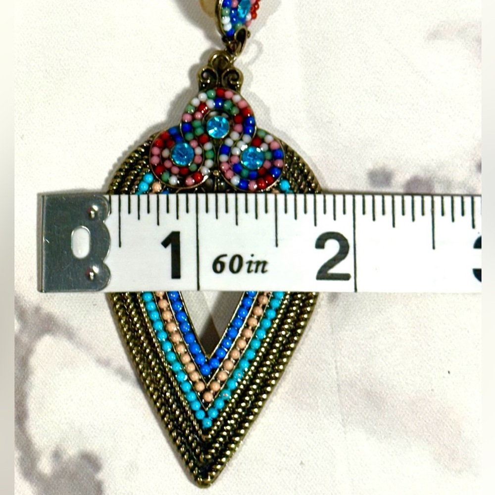 Beautiful unique blue/green statement earrings - Picture 6 of 8